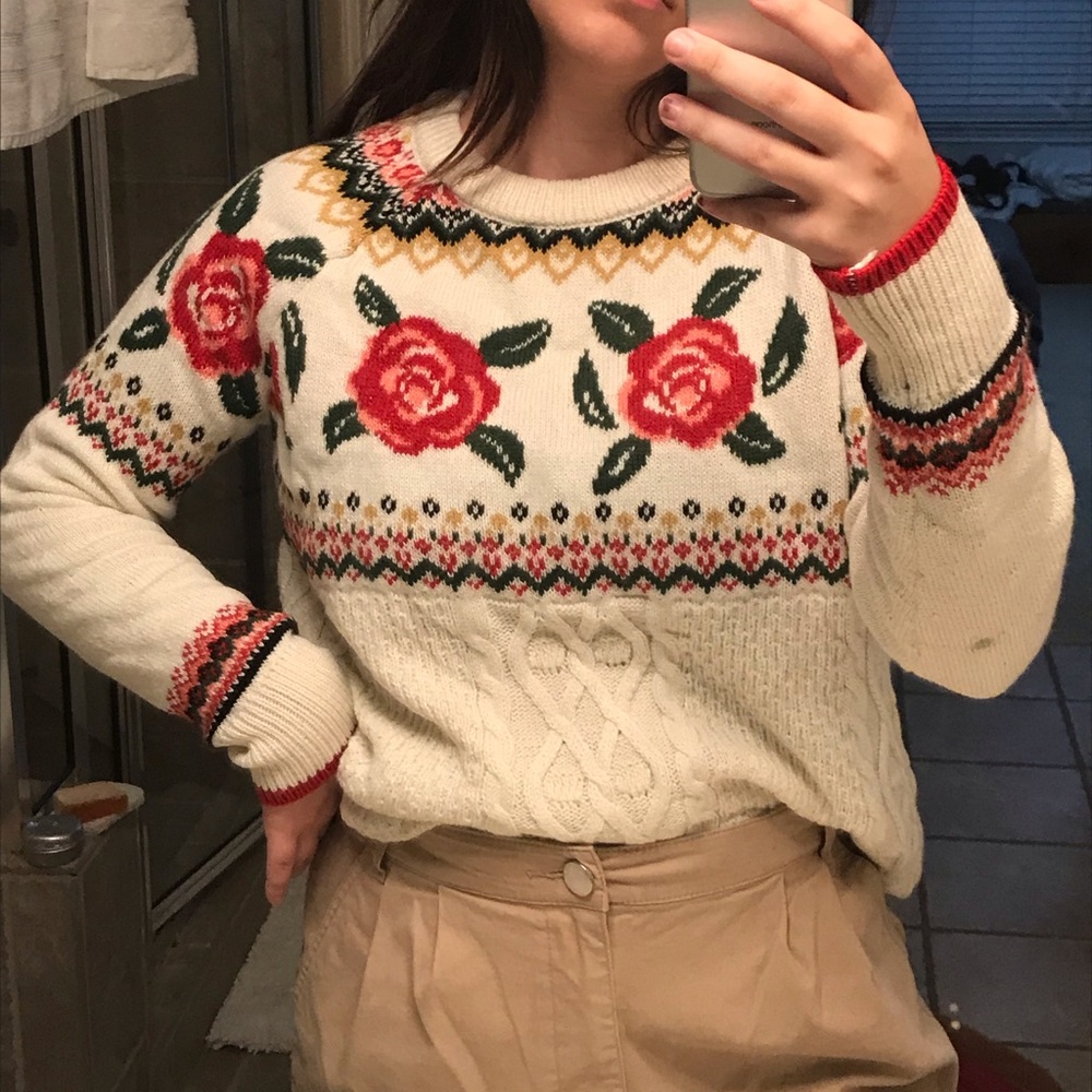 Floral oversized sweater
